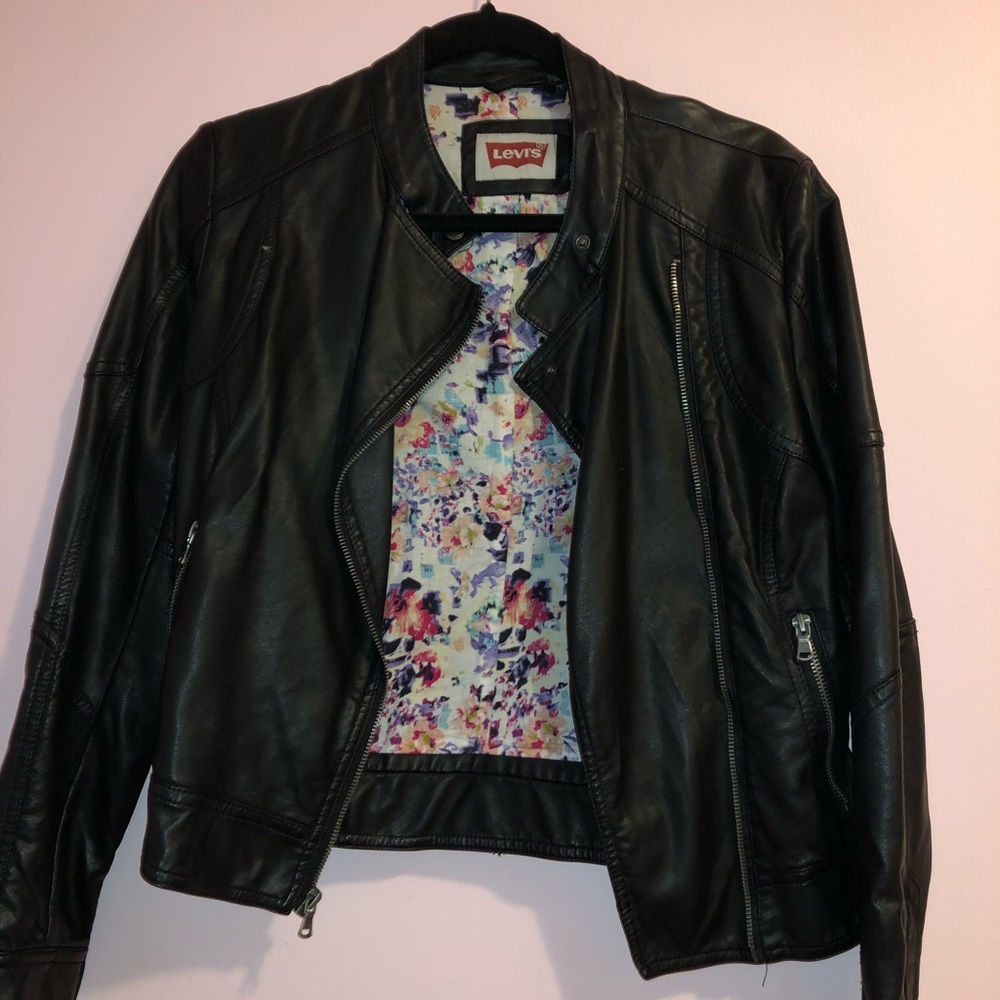 Levi’s black leather jacket